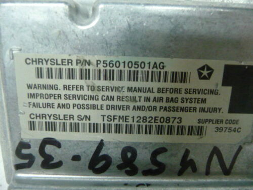 NY589-35 OEM WARRANTY 2002 JEEP LIBERTY AIR BAG CONTROL MODULE