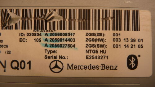 NY496-3 OEM WARRANTY 2015 2016 2017 MERCEDES C CLASS RADIO CD PLAYER RECEIVER