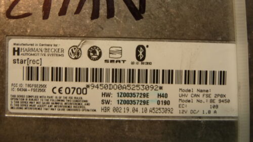 NY424-11 OEM WARRANTY 2010 VOLKSWAGEN EOS BLUETOOTH INTERFACE CONTROL MODULE