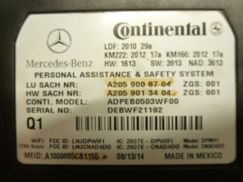 RD15-6 OEM FACTORY 2015 MERCEDES S550 COMMUNICATION RECEIVER MODULE COMPUTER