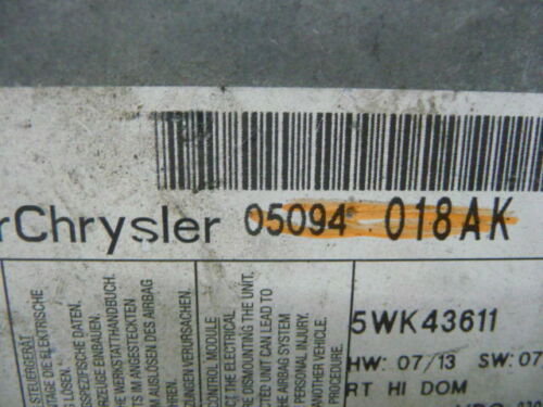 NY602-24 OEM WARRANTY 2008 CHRYSLER TOWN & COUNTRY AIR BAG CONTROL MODULE