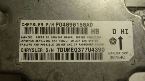 NY433-3 OEM WARRANTY 2007 CHRYSLER ASPEN SRS SAFETY CONTROL COMPUTER MODULE UNIT