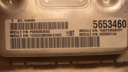 NY523-6 OEM WARRANTY 16 17 CHRYSLER 200 ENGINE COMPUTER CONTROL MODULE ECM ECU